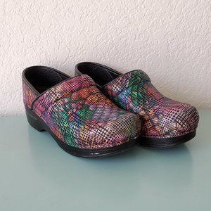 Dansko Stained Glass Rainbow Professional Leather Clog Size 37